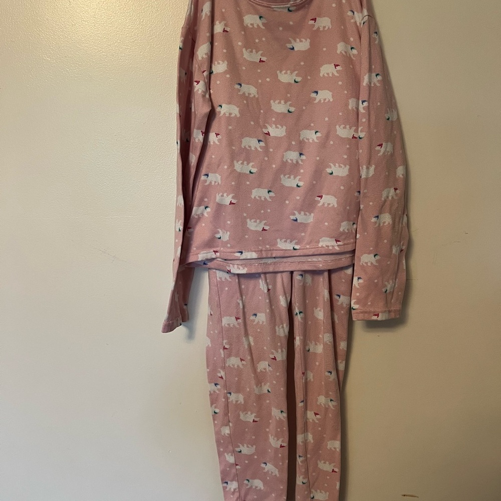 SO Pink Polar Bear Kids Pajama Set